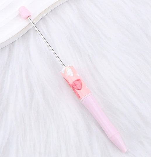 Wholesale DIY Pink Bow Pattern Printed Beaded Pen
